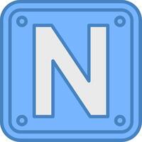 Letter N Geometric Icon Piece vector