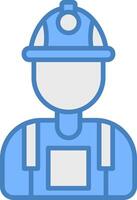 Worker Solid Badge Object vector