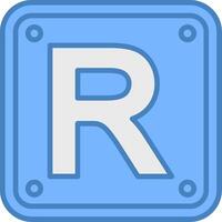 Letter R Minimal Interface Shape vector