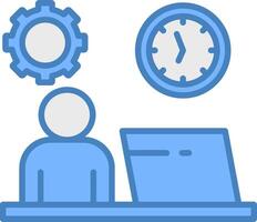 Work Time Refined Icon Sketch vector