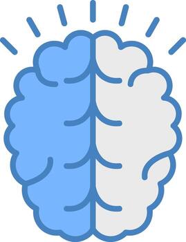 Brain Solid Badge Object vector