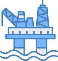 Oil Rig Color Block Symbol vector