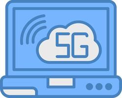Cloud Connection Solid Badge Object vector