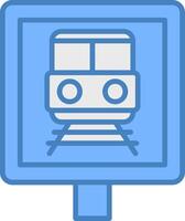 Train Station Advanced Line Graphic vector