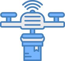 Drone Delivery Pastel Grid Symbol vector