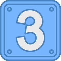 Number 3 Elegant App Emblem vector