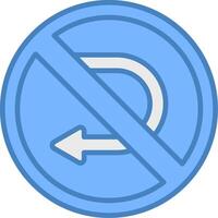 U Turn Bright Web Symbol vector