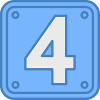 Number 4 Optimized Icon Feature vector