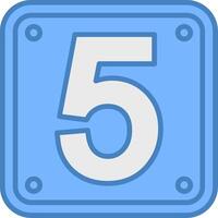 Number 5 Monotone Visual Mark vector