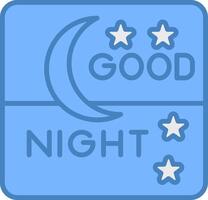 Good Night Solid Badge Object vector
