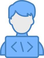 Programmer Sharp Outline Badge vector
