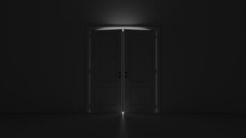 Open Door in a Dark Room with Alpha Channel video