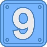 Number 9 Neon Badge Element vector