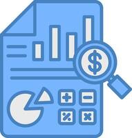 Financial Report Sharp Outline Badge vector