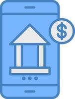 Mobile Banking Color Block Symbol vector