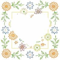 floral frame with heart shape vector