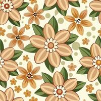 Wildflowers seamless pattern in square frame vector