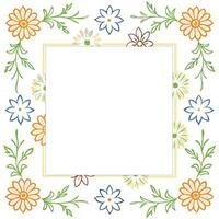 Photo frame floral frame with a white background vector