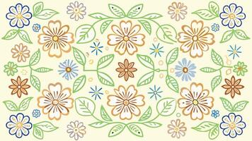 Seamless Floral Wallpaper Elements on a white background vector