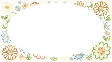 a flower frame with a white circle in the center vector