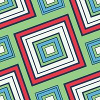 Seamless geometric wallpaper, multi-layered squares on a green background vector