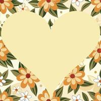Photo frame floral heart for decorating photos vector