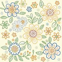 Seamless Floral Wallpaper Elements a colorful floral pattern with leaves and flowers vector