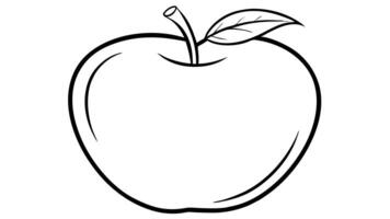 Apple Line Drawing Illustration of an apple on a white background. vector