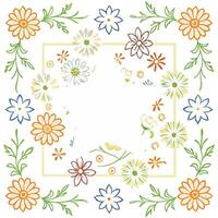 Photo frame with a five-pointed star in the center with a floral background for decorating photos vector