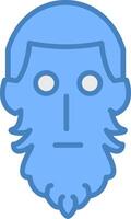 Beard Compact Icon Fragment vector