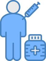 Vaccinations Tech Badge Concept vector