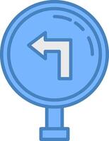 Left Turn Bright Color Symbol vector