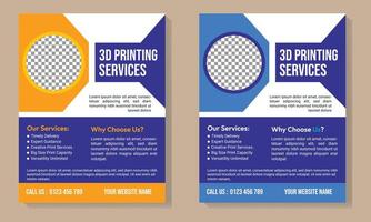 3d printing flyer design template vector