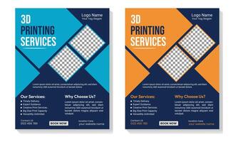 Custom 3D Printing Flyer Designs vector