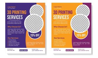 3d printing flyer design template free vector