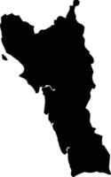 Thaton Myanmar silhouette map vector
