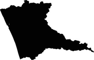 Thrissur India silhouette map vector