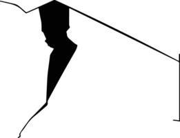 Tibesti Ouest Chad silhouette map vector