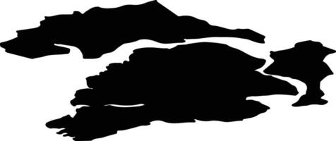 Tjeldsund nor Norway silhouette map vector