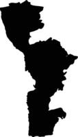 Toliary II Madagascar silhouette map vector