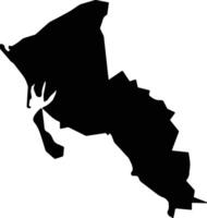 Toliary I Madagascar silhouette map vector