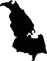 Trincomalee District Sri Lanka silhouette map vector