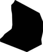 Trois Piton Saint Lucia silhouette map vector