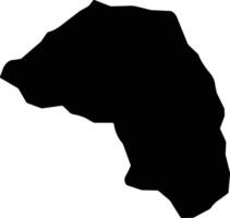 Tsamang Bhutan silhouette map vector