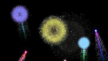 colorful fireworks animation with alpha channel or transparent background exploding against Perfect for New Years Eve celebrations festive occasions or holiday graphics video