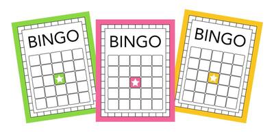 Blank keno cards and empty bingo sheets for gambling games. No numbers on templates. Lotto betting ticket set for casino visuals, lottery promotions and entertainment-themed illustrations. vector