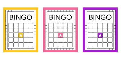 Empty bingo ticket collection with no numbers. Blank lotto and keno gambling sheets. Casino game paper templates for lucky draw illustrations, party printables and entertainment purposes. vector