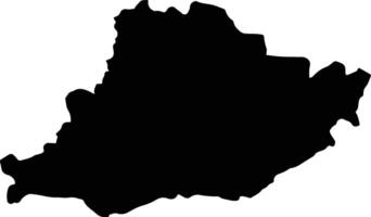 Upper West Akim Ghana silhouette map vector