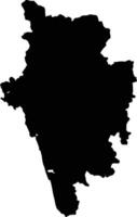 Uttara Kannada India silhouette map vector