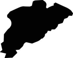 Vahdat District Tajikistan silhouette map vector